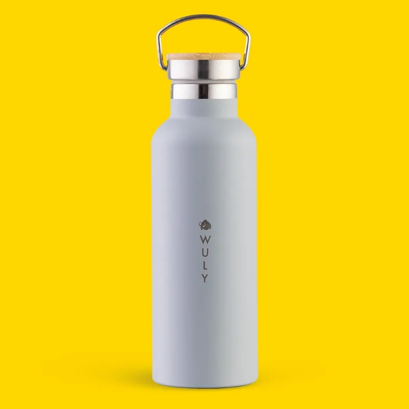 Slim_bottle_500_grey_front Slim Thermoflasche 600ml – Bild 1
